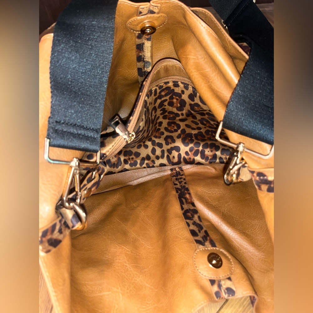 AhDorned Leopard Print suede feel Tote Bag - Picture 2 of 5